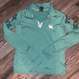 Teal PINK (Victoria Secret) pull over zip up running jacket (size: M)